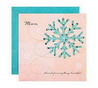 Hallmark Christmas Card for Mum - Contemporary 3D Effect Snowflake Design