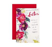 Hallmark Christmas Card for Sister - Cute Watercolour Floral Design
