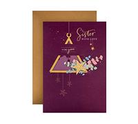Hallmark Christmas Card for Sister - Traditional Design with 3D Keepsake Attachment