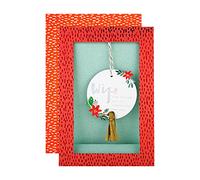 Hallmark Christmas Card for Wife - Contemporary Frame Design with Hanging Bauble Attachment
