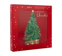 Hallmark Christmas Card, Multipack Christmas Cards, Pack of 16, 2 Designs, Christmas tree & Wreath, Charity Christmas Cards, With Envelopes