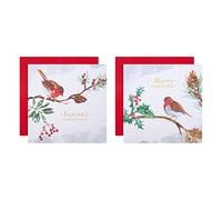 Hallmark Christmas Card Pack Charity Traditional Robin Designs, 16-Pack