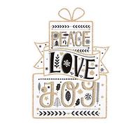 Hallmark Christmas Card 'Peace, Love, Joy'- Medium
