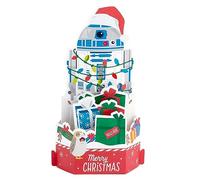 Hallmark Christmas Card, Star Wars, R2-D2, Musical, Light-Up, Pop Up Christmas card, 3D Christmas Card, Paper Wonder, Blue, White, Red
