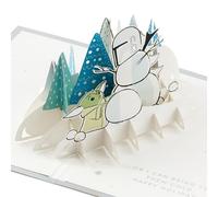 Hallmark Christmas Card, The Mandalorian, 3D and Pop Up Card, Christmas Wishes, The Mandalorian and Grogu Design, Colourful