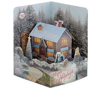 Hallmark Paper Wonder Musical Christmas Card, Thomas Kinkade Snowy Cottage with Deck the Halls Sound, Classic, Multicoloured