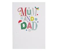 Hallmark Christmas Card to Mum & Dad 'Stars and Snowflakes' - Medium