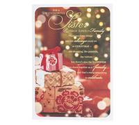 Hallmark Christmas Card to Sister & Family 'Happiness to Share' - Medium