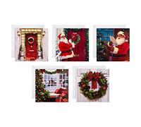 Hallmark Christmas Cards, 30-Pack, 5 Designs, Charity, Thomas Kinkade | Red Door, Wreath, Santa Claus, Fully Recyclable, White Envelope, 16 Cm X 16 Cm