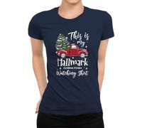 Hallmark Christmas Movies Women's T-Shirt, navy blue, M