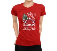 Hallmark Christmas Movies Women's T-Shirt, red, XL