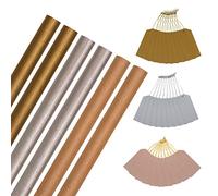 Hallmark Christmas Wrapping Paper, Pack of 6 Kraft Gift Wrap, 3M Each, & 30 Gift Tags, Gold, Brown, Silver