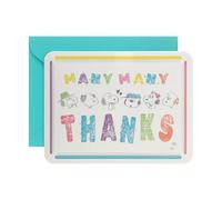 Hallmark Classic PEANUTS SNOOPY 'Many Thanks' Thank You Card