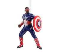Hallmark Collectable MARVEL Captain America Ornament, Christmas Tree Decoration, Red, Blue & White
