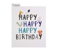 Hallmark Croppers Cupcycled Birthday Card - Cute Animal Illustration Design