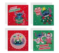Hallmark Disney Lilo & Stitch Christmas Cards - Pack of 20 in 4 Fun Designs