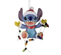 Hallmark Disney Lilo & Stitch Fairy Light Entangled Ornament | Christmas Tree Decoration, Durable Resin, White Ribbon for Hanging, Compact: H8cm W6.9cm D4.4cm, Ideal for Disney Fans
