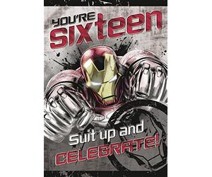 Hallmark Disney Marvel IRONMAN Birthday Card Age 16 - Large