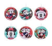 Hallmark Disney Mickey & Minnie Mouse Christmas Tree Decorations, 12 Pack XMAS Ornaments, Tin Baubles