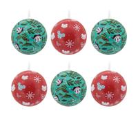 Hallmark Disney Mickey & Minnie Mouse Christmas Tree Decorations, 12 Pack XMAS Ornaments, Tin Baubles
