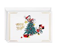 Hallmark Disney Mickey Mouse Christmas Cards (16 Cards and Envelopes) Merry and Bright