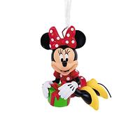 Hallmark Disney Minnie Mouse and Present Christmas Ornament,Multi Color,0002HCM9499