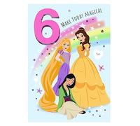 Hallmark Disney Princess Rapunzel Mulan Belle 6th Birthday Card - 6 Make Today Magical