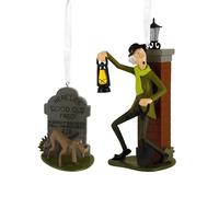Hallmark Disney The Haunted Mansion Caretaker and Dog Christmas Ornaments, Set of 2, Gifts for Disney Fans
