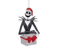 Hallmark Disney Tim Burton's The Nightmare Before Christmas Jack Skellington in Present Christmas Ornament