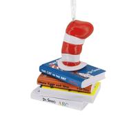 Hallmark Dr. Seuss Hat on Books Christmas Ornament, Gifts for Dr. Seuss Fans
