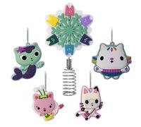 Hallmark DreamWorks Animation Gabby's Dollhouse 5" Miniature Christmas Tree Topper and 1.7" Mini Ornaments, Set of 5, Shatterproof