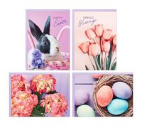 Hallmark Easter Blank Note Card Assortment (24 Cards with Envelopes, 4 Designs) Pink Tulips, Pastel Eggs, Easter Bunny