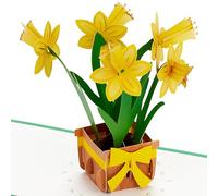 Hallmark Easter Card, 3d & Pop Up Easter Card, Bouquet of Daffodils, Yellow, Gold