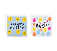 Hallmark Easter Card Multipack, Pack of 10 Easter Cards, Cute Easter Card, Colourful Eggs Designs, Yellow, Blue, Pink, White