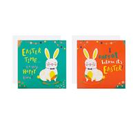 Hallmark Easter Card Multipack, Pack of 10 Easter Cards, Cute White Rabbits Designs, Green, Red, White