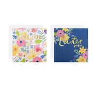Hallmark Easter Card Multipack, Pack of 10 Easter Cards, Floral Designs, White, Gold, Blue