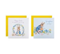 Hallmark Easter Card Multipack, Peter Rabbit Designs, 10-Pack | Beatrix Potter, White, Blue, 13.1cm X 13.1cm, Modern Twist, Recyclable, Yellow Envelopes
