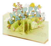Hallmark Easter Card, PEANUTS SNOOPY & WOODSTOCK, 3D Pop Up, Blue, Green