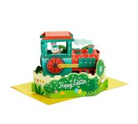 Hallmark Easter Card, Pop Up 3D Musical Train, Motion, Red, Green
