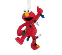 Hallmark Elmo Sesame Street Hanging Resin Christmas Ornament | Ornament measuring 7.9 x 5 x 4.5cm, with white loop and ribbon, Christmas lights design