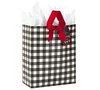 Hallmark Extra Large Christmas Gift Bag with Tissue Paper (Black Buffalo Plaid)