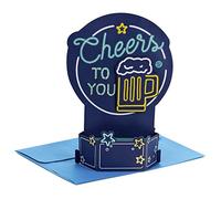 Hallmark Father's Day Card, 3D Pop Up, Musical, Light Up, Neon Sign, Blue