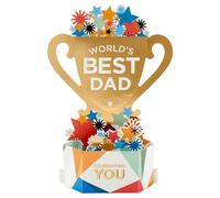Hallmark Father's Day Card for Dad - 3D Pop-Up 'Best Dad' Trophy