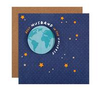 Hallmark Large Fathers Day Card for Husband, Space, Universe, Earth, Stars, Blue
