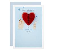 Hallmark Fathers Day Card, With Keepsake Heart, Bear Design, Blue, Red