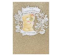 Hallmark Forever Friends Medium Christmas Wish for Girlfriend Cute Glitter Card - Gold