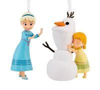 Hallmark Frozen Storied Moments Ornament, Elsa, Anna & Olaf, Disney, Tree Decoration, Collectible, Blue, White, Green