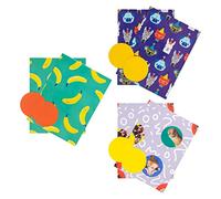 Hallmark Fun Wrapping Paper and Gift Tag Pack Bundle - 6 Sheets and 6 Tags in 3 Different Designs