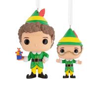 Hallmark Funko POP! Elf Christmas Tree Decoration, Buddy the Elf & Papa Elf, 2 Pack