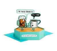 Hallmark Funny Father's Day Pop Up Card or Birthday Card for Him (Beer vs. Coffee) Paper Wonder Shoebox 3D Card